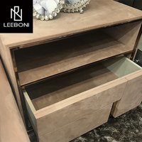 Nouveau design d'ensemble de meubles de chambre à coucher de luxe lit en bois tête de lit king size en cuir blanc lit de luxe