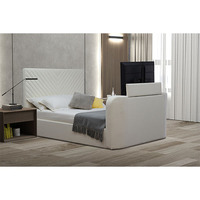 Westminster Modernes TV-Bett Elegante Samt polsterung Massivholz-Hebe mechanismus Einfache TV-Installation King Queen Double