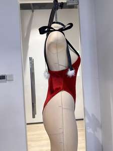 <span class=keywords><strong>Combinaison</strong></span> en velours <span class=keywords><strong>rouge</strong></span> satiné pour femme Under Lulu Custom, <span class=keywords><strong>combinaison</strong></span> une pièce exotique avec découpe en strass, tenue de danseuse - Product Image 5