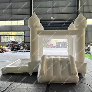 Nhỏ màu trắng lâu đài nhảy cho trẻ em Inflatable Toddler nhà bị trả lại với bóng Pit