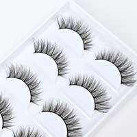 Nouvelles extensions de cils synthétiques transfrontalières série FV, faites à la main, style européen et américain, lot de cinq paires, épaisses, courbées, blanches