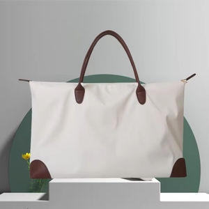 Unisex 16-Inch <b>Nylon</b> Shopping <b>Bag</b> Waterproof Casual <b>Tote</b> <b>Bag</b> Solid Color Handbag Carry <b>Bags</b> With Bottom PU Corner And Handle - Product Image 6