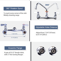 Accessoires de cuisine et salle de bain multifonctions, murale, cuisine commerciale utilitaire évier à linge 8 pouces robinet mitigeur de cuisine