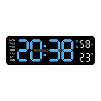 Jam Alarm LED Digital, LED Digital baru 2024, daya USB, jam meja Desktop elektrik, menampilkan lampu belakang, suhu, elektronik