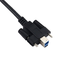 Cable de montaje en panel USB 3,0 con tornillos de bloqueo Cámara industrial Cable USB 3.0B para computadoras Impresoras Escáneres Blindaje trenzado