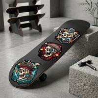 Autocollants personnalisés en forme de crâne de dessin animé, résistants aux déchirures, imperméables, découpés sur mesure en vinyle, étiquettes de haute qualité pour ordinateur portable, skateboard, voiture
