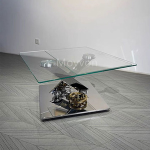 European Design <strong>Glass</strong> <strong>Coffee</strong> <strong>Table</strong> for Living Room Outdoor Workshop-Home Furniture with Storage Features - Product Image 5