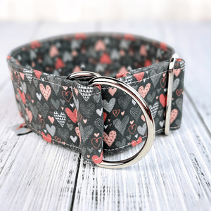 Personalized Cute Heart Designer <strong>2</strong> <strong>Inch</strong> Wide Dog Collar Custom Wholesale Customizable Heavy Duty Logo Dog Collar Adjustable - Product Image 1