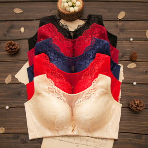 Novo Design Transparente Sem Forrado Lace Bras Roupa Interior das Mulheres com Calcinha Padrão Peito Grande Tamanhos 32 50 Fio Livre Vest Brassiere - Product Image 2