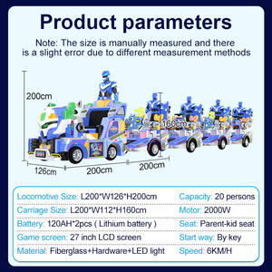 Mini fuerza IP tema tren eléctrico sin rieles carrusel centro comercial tren cuadrado equipo de parque de atracciones - Product Image 5