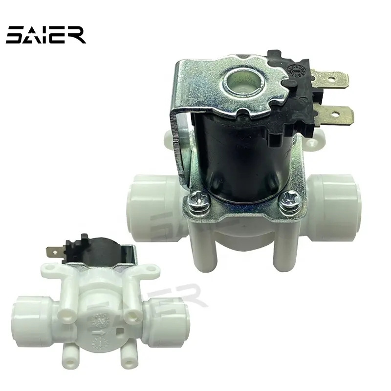 Normally Closed Water Valve Solenoid Valve Dc 12V 24V Plastic 1/4" 3/8" Solenoid Water Valves For Intelligent Sweeping Robot