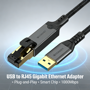 Adaptador de Red Externo Gigabit USB-A a RJ45 Cat 8 de 1000 Mbps con Chip Inteligente <span class=keywords><strong>para</strong></span> Computadoras Portátiles/Tabletas/Teléfonos Celulares - Product Image 2