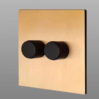 500w 220v çift dimmerler ev otel paslanmaz çelik panel metal klasik ışık soket lüks İngiltere standart dimmer anahtarları
