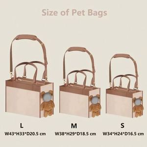 <b>Cute</b> <b>Bear</b> Pet Tote Bag, Portable Dog Cat Carrier with Open Window, Dual-use Shoulder Handbag for Small Pets Outdoor Travel - Product Image 4