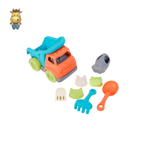 Ensemble de jouets de plage pour enfants : camion benne, 8 pièces, avec seau, râteau, pelle et moules – Jouet d'extérieur pour l'été - Product Image 1