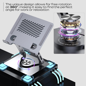 Support réglable ergonomique en aluminium à 360 degrés <span class=keywords><strong>pour</strong></span> <span class=keywords><strong>iPad</strong></span> Pro Support multi-angle en acier au carbone Commodité confortable <span class=keywords><strong>pour</strong></span> le bureau - Product Image 5