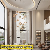 Services de design d'intérieur pour toute la maison Villa de luxe italienne de style 3D Max Rendering Home Decor avec des matériaux de construction