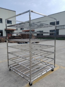 Chariot de transport de viande en acier inoxydable robuste pour usine de transformation alimentaire, chambre froide, boucherie et cuisine - Product Image 4