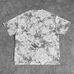 <span class=keywords><strong>T</strong></span>-<span class=keywords><strong>shirt</strong></span> pour homme personnalisé avec motif marbré effet froideur glacée, imprimé éclaboussures d'encre, effet teinture halo, design abstrait - Fabricant - Product Image 5