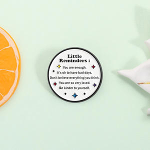 Bros Pin Bulat dari Paduan Seng dengan Kutipan Inspiratif, Cat Panggang, Teks Penyembuh, Cocok untuk Semua Pakaian - Product Image 4