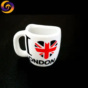 Custom logo printed Dubrovnik London England tourist souvenir 3d Ceramic cup ceramic refrigerator fridge magnet