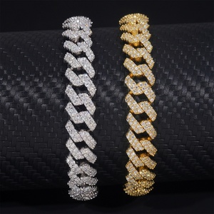 Bracciale a catena cubana da <span class=keywords><strong>uomo</strong></span> di lusso, in ottone e rame, con <span class=keywords><strong>diamanti</strong></span> ghiacciati VVS Moissanite, gioielli hip hop personalizzati da 8 mm - Offerta imperdibile - Product Image 6
