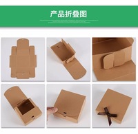 Boîte d'emballage en papier kraft fantaisie, écologique, imperméable, haut de gamme, personnalisée en gros, pour chocolat, brownie, avec ruban
