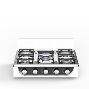 Venta de fábrica Aplicaciones de cocina Cocina de gas de acero inoxidable OEM Estufa de gas de <span class=keywords><strong>5</strong></span> quemadores - Product Image 4