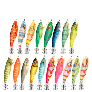 NUEVO 90mm 16G Glow Wooden Shrimp Egi Squid Septlefish Bait con Japan Tube Hook Ganchos De Pesca De Calamar - Product Image 2
