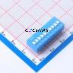 DS-10BP DIP Switch Through hole Component (THT) Switch ( Number of Switch Sections: 10 )( Lead Spacing: 2.54mm )( Color: Blue ) - Product Image 1