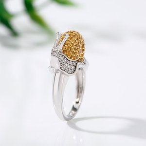 Anello a Forma di Lumaca Scintillante per Donne, Anello di Tendenza in Stile Coreano e Giapponese, Gioiello da Dito Carino - Product Image 4