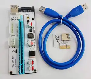 VER 008S Express Riser Card 3 in 1 4 pin 6 pin SATA Molex alimentatore PCI-E PCI 1x a 16x con luce LED