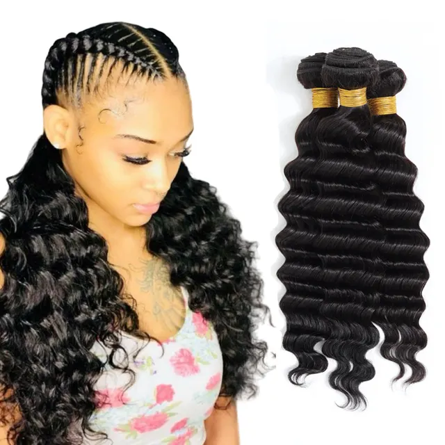 wholesale brazilian loose deep wave hair human hair weave bundles remy hair extension natural color 8-28 inch