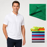200gsm stevige gebreide katoenmix voor overhemd, 70% katoen 30% polyester, met kraag, heren, zakelijk casual uniform, op maat bedrukt