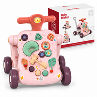 Marche-bébé 5-en-1 EPT : Jouet d'éveil interactif avec roues, lumières et sons pour bébés, transformable siège-à-levé