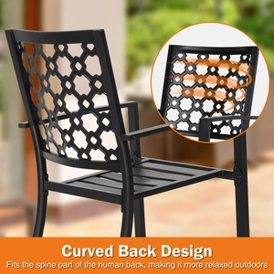 Ensemble de chaises de bistrot en fonte métallique imperméable à l'eau pour le jardin Mobilier de chaise de jardin Table de luxe moderne pour l'extérieur - Product Image 2