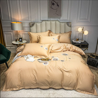 Haute qualité ensemble de literie coton 100% 60S coton luxe broderie ensemble de draps 300TC coton couette ensembles