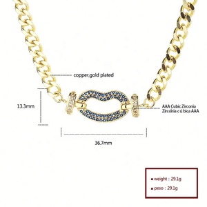 สร้อยคอแบบ Cuban Link ชุบเฮมาไทต์หรูหรา ขายส่ง สร้อยโซ่ชุบทอง 18K ประดับเพชรซิร์คอน เครื่องประดับแฟชั่นสำหรับผู้หญิง - Product Image 6
