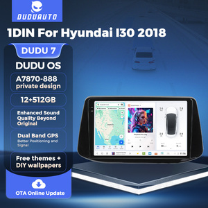 DUDUAUTO UIS7870 Radio de coche 2K UHD GPS de doble banda Multimedia Android Auto inalámbrico CarPlay 1DIN para Hyundai I30 2017 2018 - Product Image 4