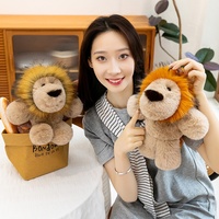 Peluche Lion Brodé Adorable Anti-Stress, Rembourrage Coton PP, Doublure en Maille, Super Doux et Moelleux, Verni UV, Poupée Cadeau 11-30cm