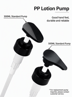 Flacon pompe rechargeable pour lotion, col 32 mm, 300 ml, 500 ml, en plastique PET, avec pompe distributrice pour gel douche, emballage hôtelier
