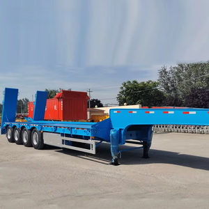Semirremolque de Plataforma Baja de Acero de 4 Ejes y 80 Toneladas, <span class=keywords><strong>Remolque</strong></span> de Camión de Carga Pesada de 80T, Marca SINO, 14-16m, en Venta - Product Image 5