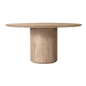 Muebles de Comedor de Diseño Artesanal HDC, Mesa de Comedor Redonda con Pedestal Ciro Personalizada, Mesa de Comedor Moderna de Madera para Hogar, <span class=keywords><strong>Bar</strong></span> o Club - Product Image 1