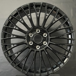 Jantes monobloc forgées 6061-T6 noir brillant 18 19 20 21 22 pouces, design turbine mesh 5x120 5x112 pour Mercedes AMG BMW <span class=keywords><strong>Alpina</strong></span>, jantes mesh - Product Image 2