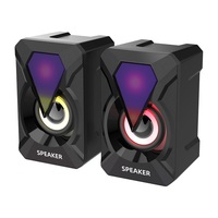Système de son Home Cinéma USB pour PC de jeu, haut-parleur en plastique RGB avec lumière LED 7 couleurs