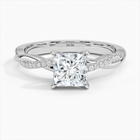 Nouveautés : Bagues en argent sterling 925 avec diamant taille princesse et zircon pavé complet, bagues de promesse pour femmes