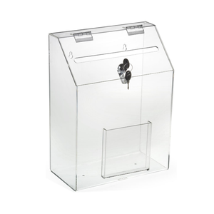 Hộp Khiếu Nại Từ Thiện Bỏ Phiếu Trong Suốt Với Hộp Đề Xuất Khóa Acrylic - Product Image 1