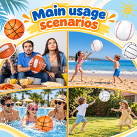 Ballons de plage gonflables personnalisés en PVC pour le basketball, le baseball, le volley-ball, le rugby, jouets de piscine pour les jeux d'été à la plage et en piscine