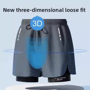Short <span class=keywords><strong>de</strong></span> <span class=keywords><strong>bain</strong></span> unisexe 2-en-1 pour jeunes garçons, best-seller transfrontalier, idéal pour la natation et la course, anti-transpiration et anti-embarras, collection sportive tendance - Product Image 5