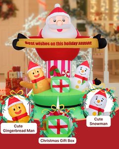 <span class=keywords><strong>D</strong></span>écorations de Noël gonflables <span class=keywords><strong>d</strong></span>'extérieur de 9 pieds avec Père Noël, <span class=keywords><strong>bonhomme</strong></span> de neige, homme <span class=keywords><strong>en</strong></span> <span class=keywords><strong>pain</strong></span> <span class=keywords><strong>d</strong></span>'épices et sac cadeau avec lumières LED intégrées, Chine - Product Image 3